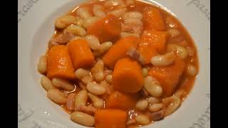 Haricots blancs lardons carottes recette cookeo [upl. by Kcirddot]