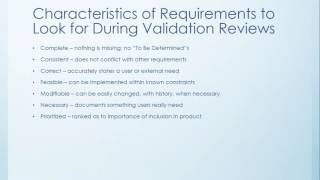 Requirements Validation and Verification [upl. by Molohs]