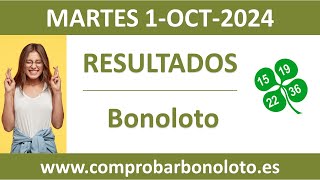 Resultado del sorteo Bonoloto del martes 1 de octubre de 2024 [upl. by Beall]