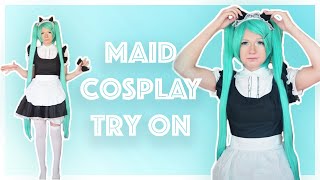 Hatsune Miku Cosplay Review and Maid Outfit Try On  Light in the Box [upl. by Elreath907]