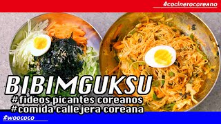 BIBIMGUKSU 비빔국수 l COMIDA COREANA l CÓMOHACER l RECETA FÁCIL l COMIDA CALLEJERA COREANA [upl. by Henrie]