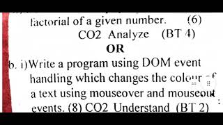 BEBTech CCS375  CSE III YearV Sem Web TechnologiesQuestion PaperAnna UniversityAssessment [upl. by Lipkin]