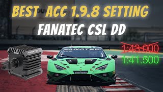 BEST FFB Settings for FANATEC CSL DD  Assetto Corsa Competizione 198 [upl. by Dzoba]