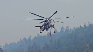 Line Fire Day 9 CH47 amp Skycrane dippin in Jenks Lake 5pm Fri Sept 13 2024 [upl. by Synned]