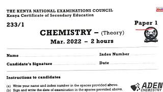 KCSE 2024 CHEMISTRY PAPER 1 ANALYSIS AND PREDICTIONS  ADEN CHEMISTRY [upl. by Dareece]