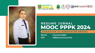 JURNAL MOOC PPPK 2024  PURNOMOSIDI [upl. by Danby567]