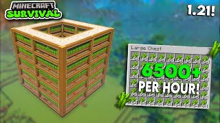 Minecraft Easiest Automatic Sugarcane Farm 121 [upl. by Meara585]