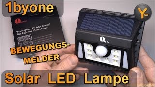 Review 1byone Outdoor Solar LED Lampe mit Bewegungsmelder  Wasserdicht amp Superhelle LEDs [upl. by Aklam]