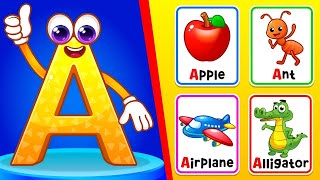 Alphabet ABC Flashcards for Kids  Learn ABCD amp First Words  For Babies amp Toddlers  RV AppStudios [upl. by Nemsaj]