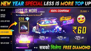 Next Top Up Event Free Fire  Less Is More Diamond Top Up  FF New Event  Free Fire New Event [upl. by Enirol]