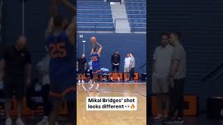 Mikal Bridges’ Bizarre Shooting Form 😳  NBA Oddities shorts [upl. by Lainahtan40]