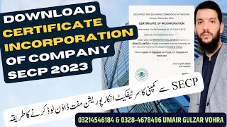 Discover the Key Download Your Company Incorporation Certificate from SECP for Free [upl. by Ainyt825]