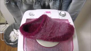 Felting a Knitted Slipper [upl. by Ecnarepmet]