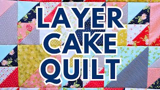 One Layer Cake Quilt Pattern No Background Fabric Needed [upl. by Ayyn862]