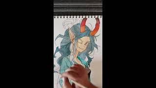 watercolor painting anime  coloring anime using watercolor [upl. by Moyers]