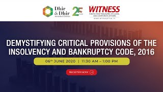 Demystifying Critical Provisions of the Insolvency And Bankruptcy Code 2016 [upl. by Akeylah]