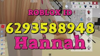 HANNAH Roblox Song Codes [upl. by Troyes]