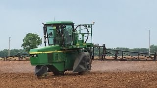 Setting Tobacco Part II John Deere 6700 Spraying [upl. by Amahs]