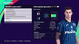 eFootball PES 2021 SEASON UPDATE EDIT FREULER ATALANTA [upl. by Annaeg]