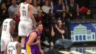 Larry Nance Dunks On Brook Lopez Nets vs Lakers December 14 2016 [upl. by Ynehpets]