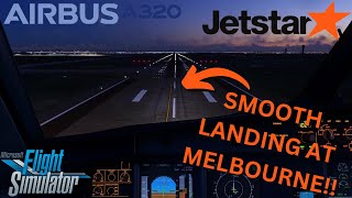 SMOOTH LANDING AT MELBOURNE IN A JETSTAR A320 [upl. by Hannahsohs]