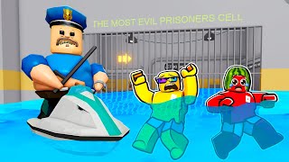 WATER BARRYS PRISON RUN in Roblox New Scary Obby Roblox [upl. by Ahsetan568]