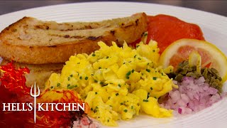 Gordon FURIOUS Over Being Served Sample Scrambled Eggs  Hells Kitchen [upl. by Ytirehc400]