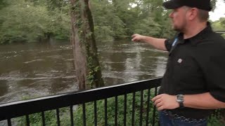 Lumber River in Major Flood Stage in Lumberton North Carolina [upl. by Blayne]