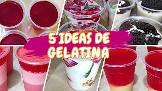 ✨5 Recetas de Gelatinas en Vasos Para Vender 💰 Ideas Para Mesa de Postres [upl. by Naujik914]