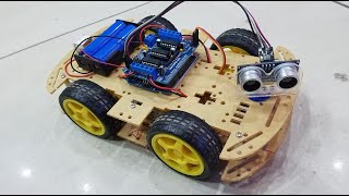 how to make a Obstacle Avoiding Robot using Arduino uno and L293d with HC sr04 Sensor [upl. by Ahsenhoj]