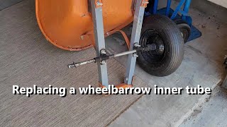 Replacing a wheelbarrow inner tube on 8 inch rim  4804008 [upl. by Nylemaj]