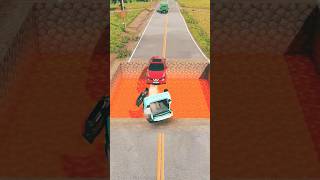 automobile carsvslogbridge beamngdrive lavabridge games beammp cargames carsvsdeepwater [upl. by Esnohpla]