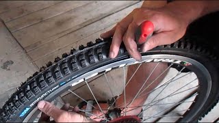 Replacing old bicycle tires with anti puncture tires [upl. by Ennaillek]