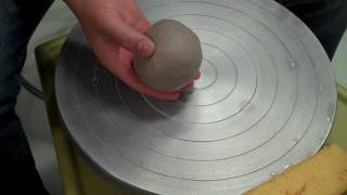 Centering clay  how to center on a pottery wheel tips demo  Pottery Making Part 1 [upl. by Liamsi973]