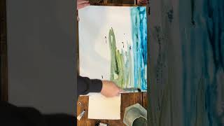 Applying watercolor directly on canvas loosewatercolor watercolorpainting canvaspaintingideas [upl. by Adnohryt240]