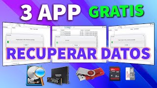 3 Apps GRATIS Para Recuperar Archivos Borrados de Disco Duro SSD Memoria USB Micro SD Tarjeta SD [upl. by Cressy]