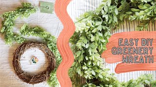 DIY Greenery Wreath  Fast and Cheap  Easy DIY home decor on a budget [upl. by Notyep]