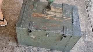 Paint Stripping An Old Military WW2 Baltic Pine Timber Ammunitions Chest With Wet Washing PT2 [upl. by Salokcin70]