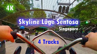 Skyline Luge Sentosa Singapore  All 4 Tracks [upl. by Neelear74]