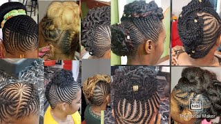 Amazing protective cornrow styles for Natural hair No added hair Braidsupdos and wedding braids [upl. by Darin]