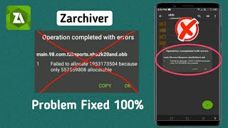 How To Fix Zarchiver Operation Completed With Errors  Zarchiver Operation Completed With Errors Fix [upl. by Daffi]