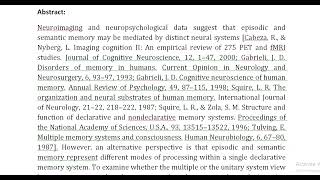 Overlap in the Functional Neural Systems Involved in Semantic and Episodic Memory Retrieval [upl. by Earesed]