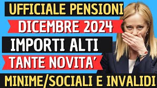 PENSIONI DICEMBRE👉 TUTTE LE NOVITÀ in ARRIVO a DICEMBRE ✅ MAXI IMPORTI INVALIDI E MINIME❗️ [upl. by Battista]