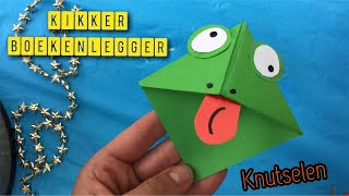 ★ DIY BOEKENLEGGER VOUWEN KIKKER ★ KNUTSELEN MET PAPIER NEDERLANDS ★ ORIGAMI MAKKELIJK [upl. by Kallista]