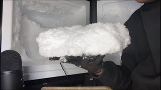 FLUFFY CARBONATED FREEZER FROST  MESSY BITES  ASMR ICE EATING [upl. by Yssej]