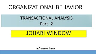 JOHARI WINDOW TRANSACTIONAL ANALYSIS REVISION ORGANISATIONALBEHAVIOURMANAGING ORGANISATIONBBAMBA [upl. by Block]