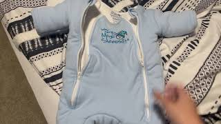 Magic Sleepsuit Baby Merlins Swaddle Transition Sleepwear Review [upl. by Corny]