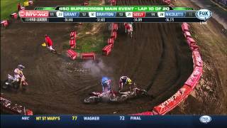 Barcia vs Malcolm Stewart crash AMA Supercross 2014 Daytona [upl. by Dronel845]