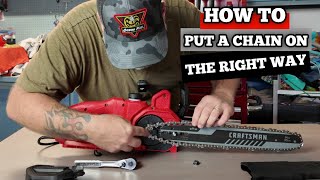 THE RIGHT WAY TO PUT A CHAIN ON A CHAINSAW [upl. by Loginov64]