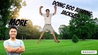 Doing 500 Jumping Jacks Live PART ONE [upl. by Arretnahs819]